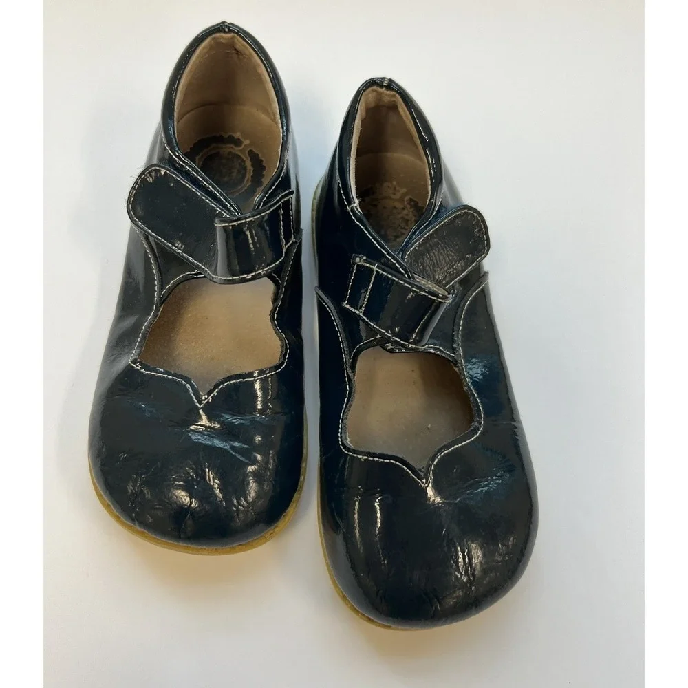 12 Girls Livie & Luca Patent Leather Astrid Mary Janes Midnight Blue Hook Loop